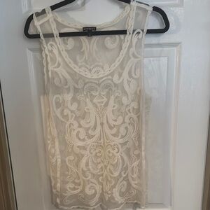 Express White Lace Tank Top